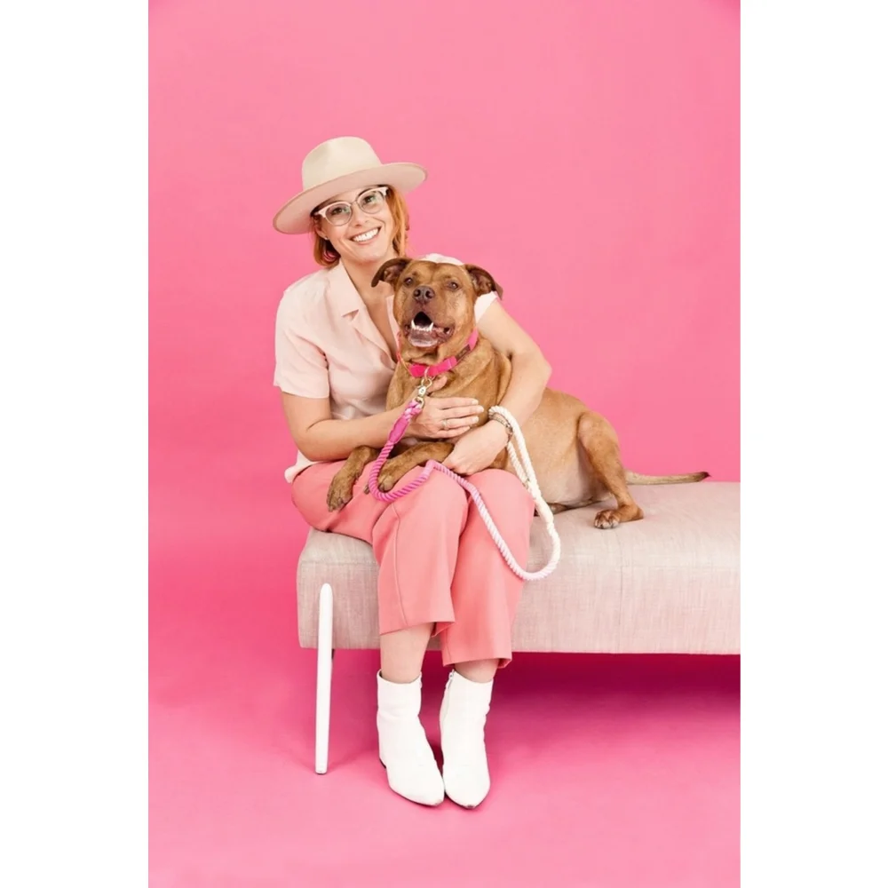 Pink Papyrus Cotton Rope Dog Leash, Pink Ombre, 4-ft long, 1/2-in wide
